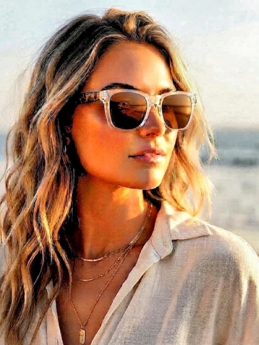 Giselle Clear & Brown Tortoise Sunglasses NWT
